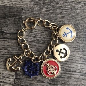 Gold nautical anchor chunky bracelet